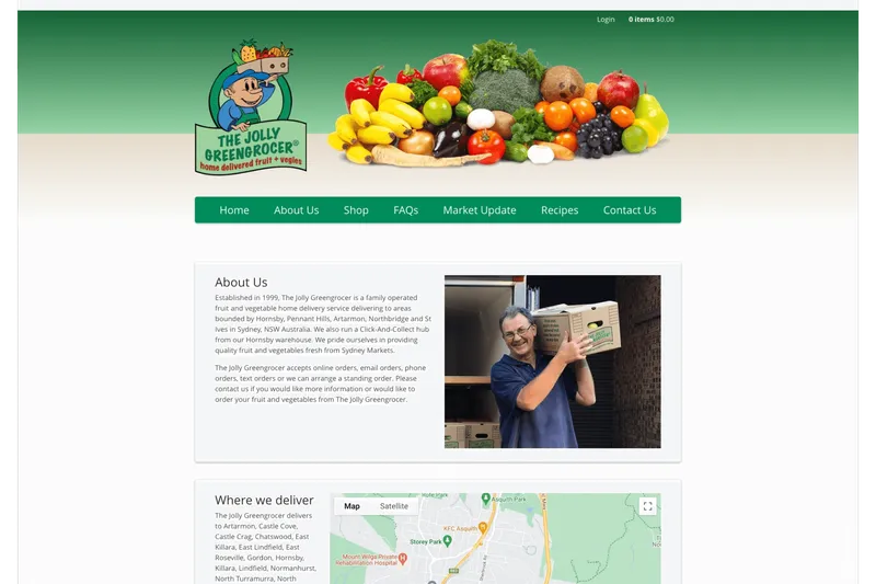 The Jolly Greengrocer — about page with business information