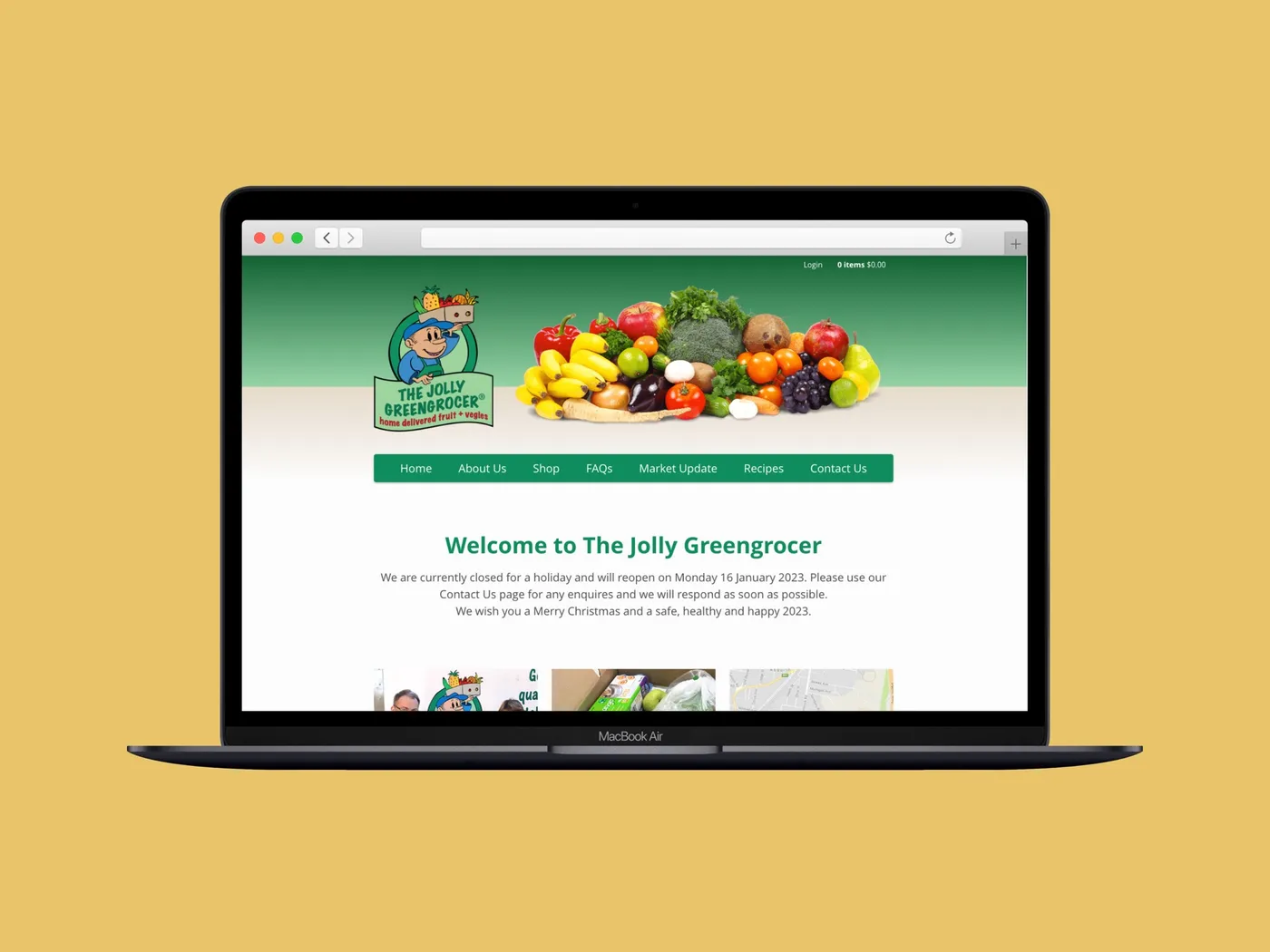 The Jolly Greengrocer online store redesign